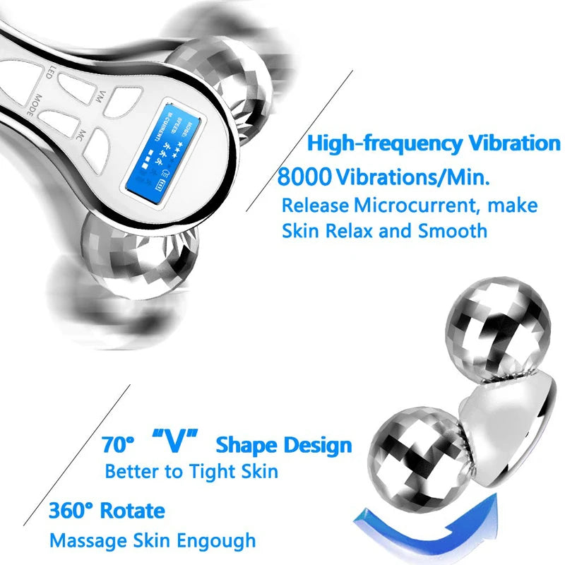 Roller Facial Massager With Microcurrent